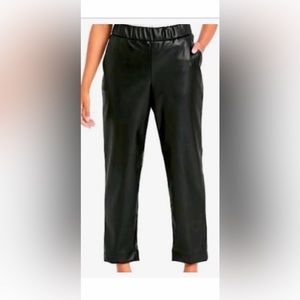 A New Day high rise faux leather tapered ankle cropped pull on pants